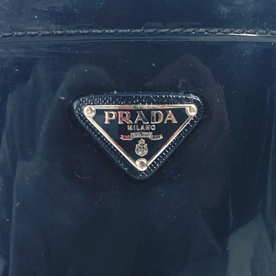 PRADA プラダ トライアングルロゴ 三角ロゴ プレート 靴 シューズ レインブーツ レインシューズ ネイビー レディース【中古】 | PRADA | 05