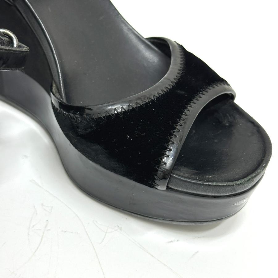 PRADA プラダ プラダスポーツ 靴 ストラップ オープントゥ ハイヒール ウェッジソール 厚底 サンダル ブラック レディース【中古】 | PRADA | 07