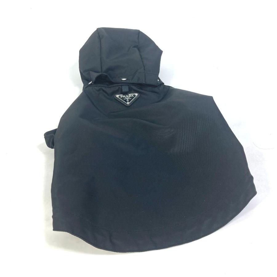 PRADA プラダ 2YX004 フード付きナイロン ドッグレインコート ペットコート 犬 雑貨 ファブリック ブラック. ユニセックス【中古】未使用 | PRADA | 02