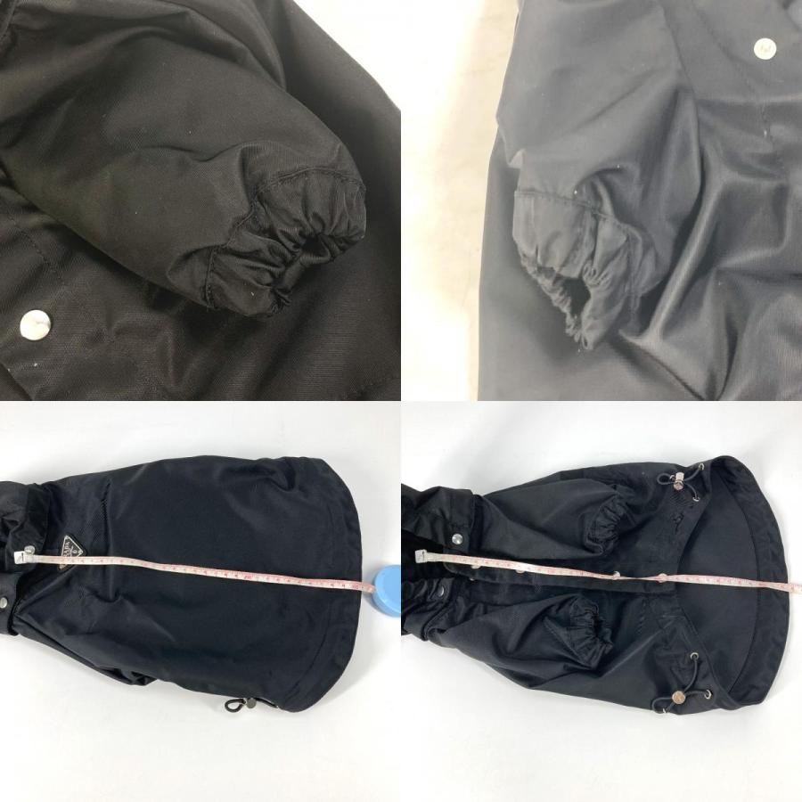 PRADA プラダ 2YX004 フード付きナイロン ドッグレインコート ペットコート 犬 雑貨 ファブリック ブラック. ユニセックス【中古】未使用 | PRADA | 09