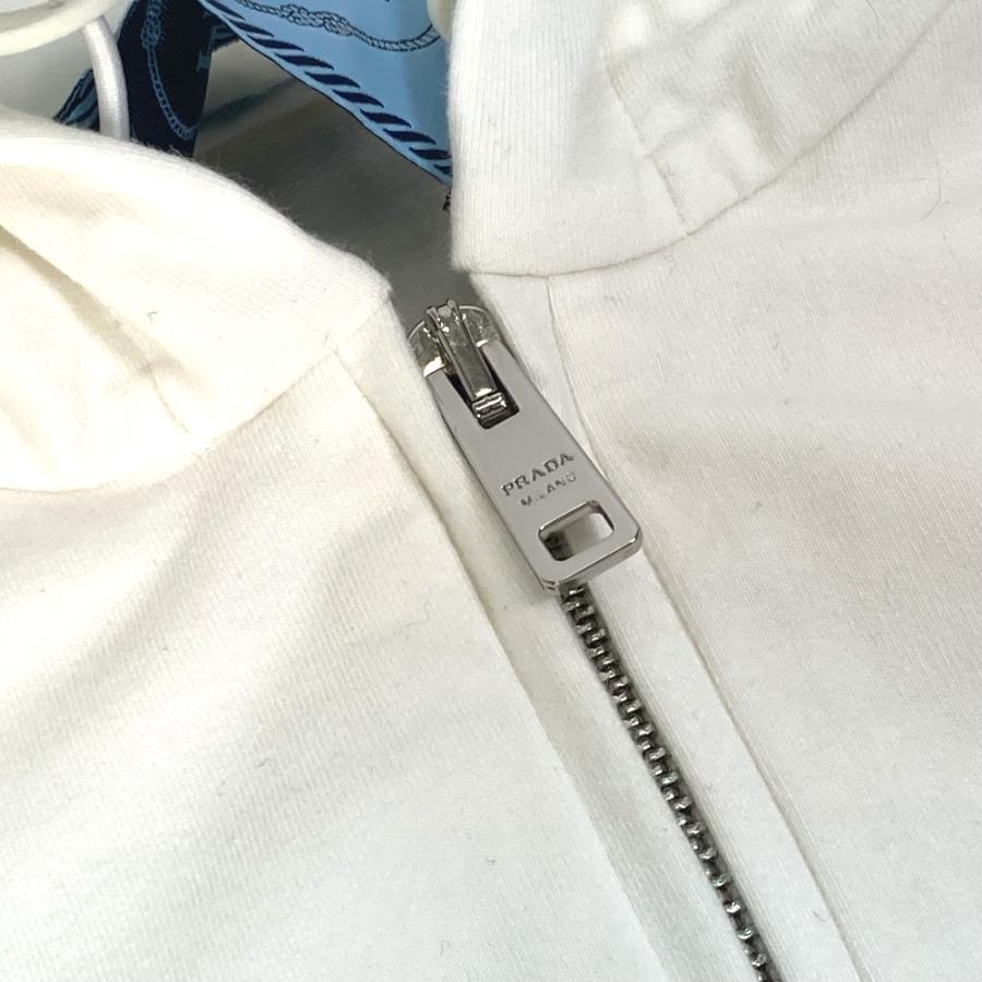 PRADA プラダ アウター フード付き アウター アパレル 長袖 ジップアップ プラダスポーツ ロゴ パーカー ホワイト レディース【中古】 | PRADA | 04
