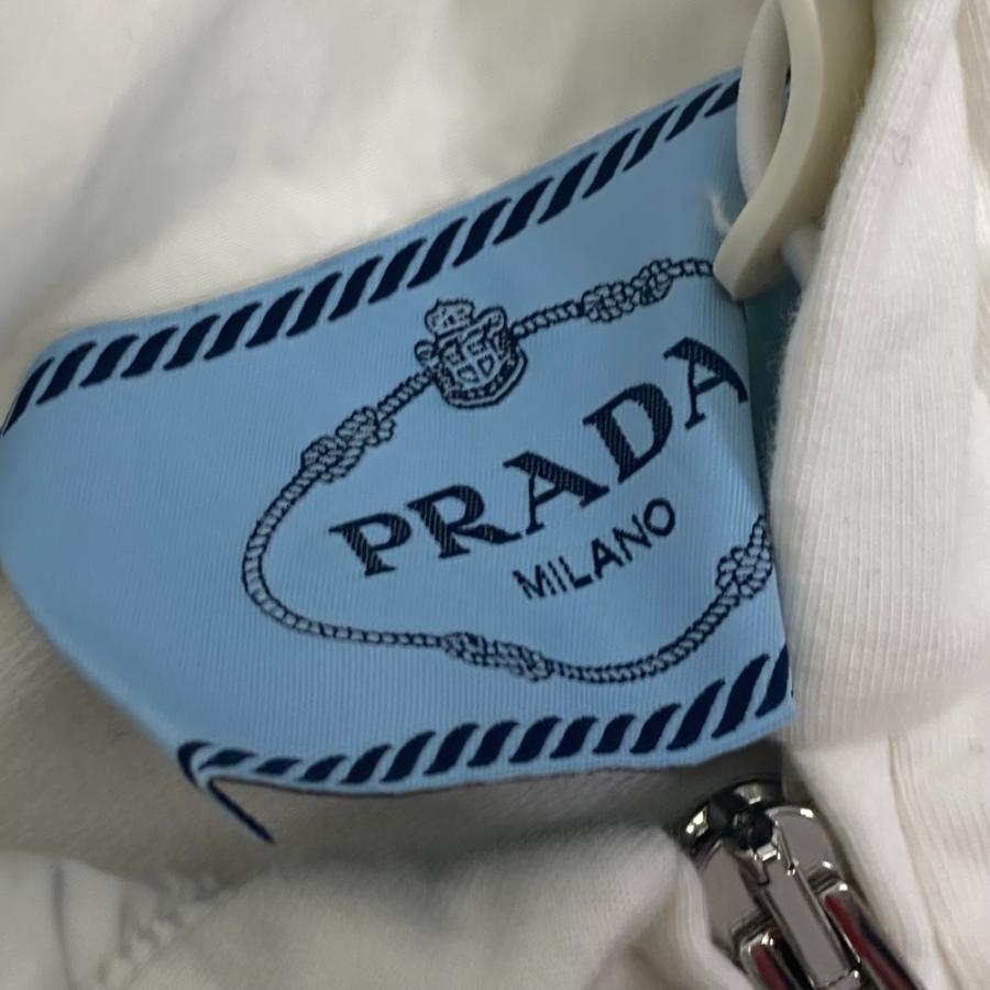 PRADA プラダ アウター フード付き アウター アパレル 長袖 ジップアップ プラダスポーツ ロゴ パーカー ホワイト レディース【中古】 | PRADA | 05