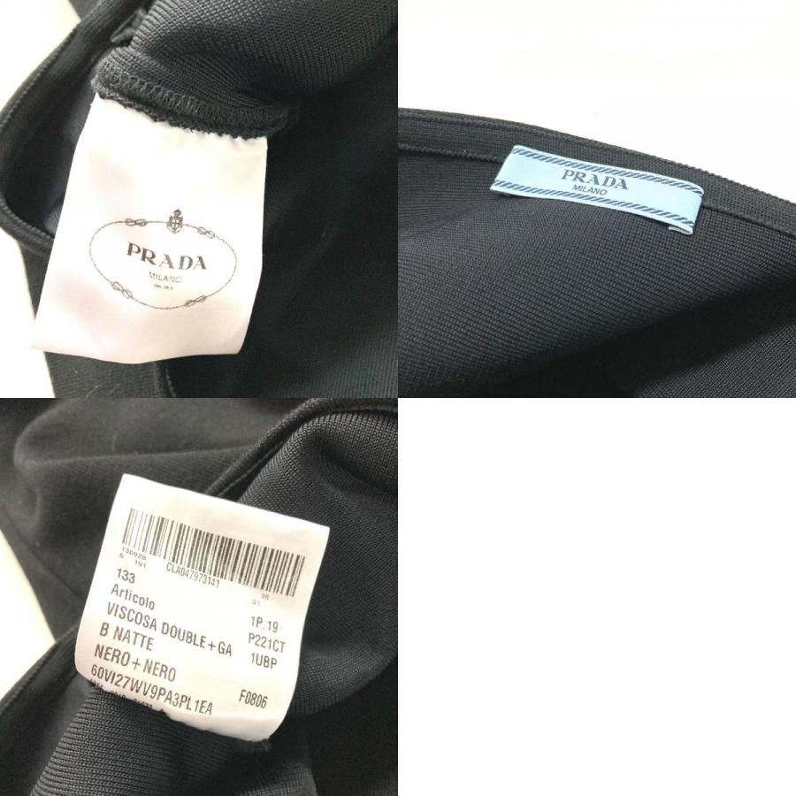 美品 PRADA プラダ ボタン付き ボディスーツ アパレル ノースリーブ トップス トップスその他 ブラック レディース【中古】 | PRADA | 09