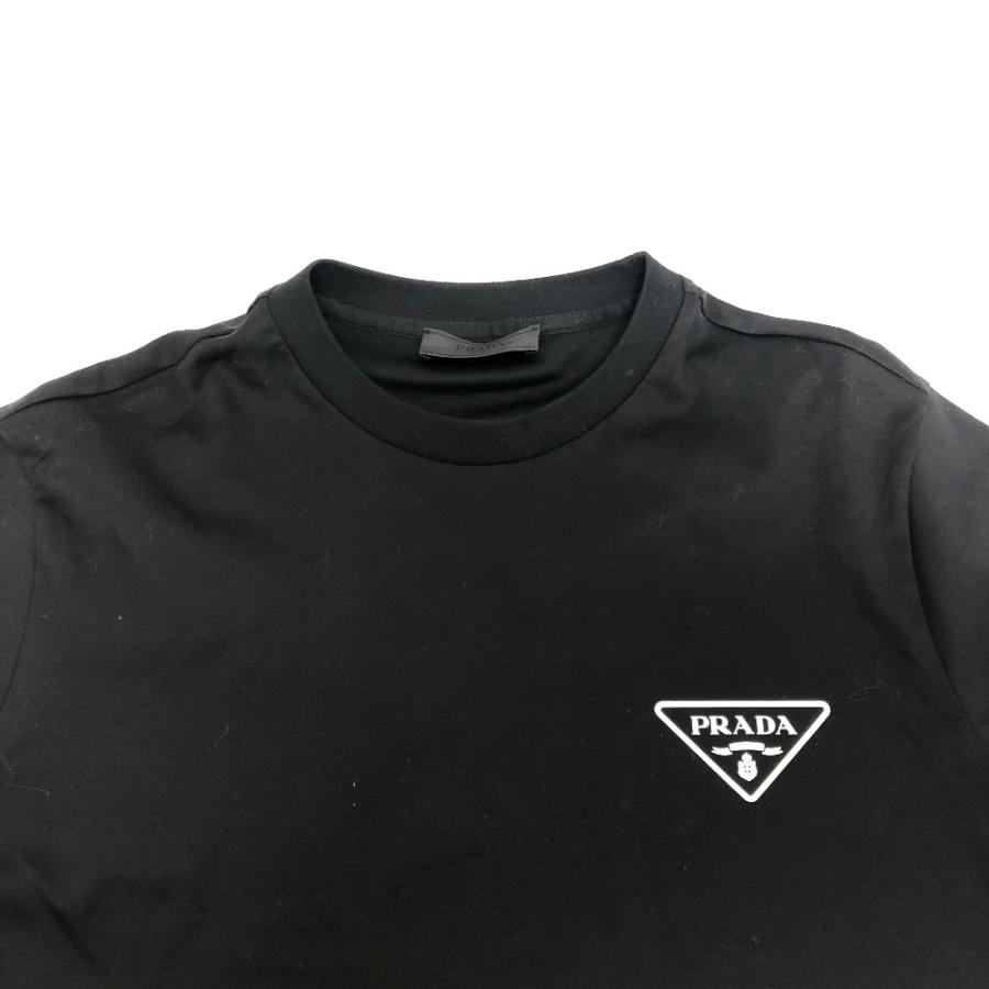 新品同様 PRADA プラダ UJN656 インターロック Tシャツ 半袖T 夏服 アパレル 半袖Ｔシャツ ブラック メンズ【中古】 | PRADA | 02