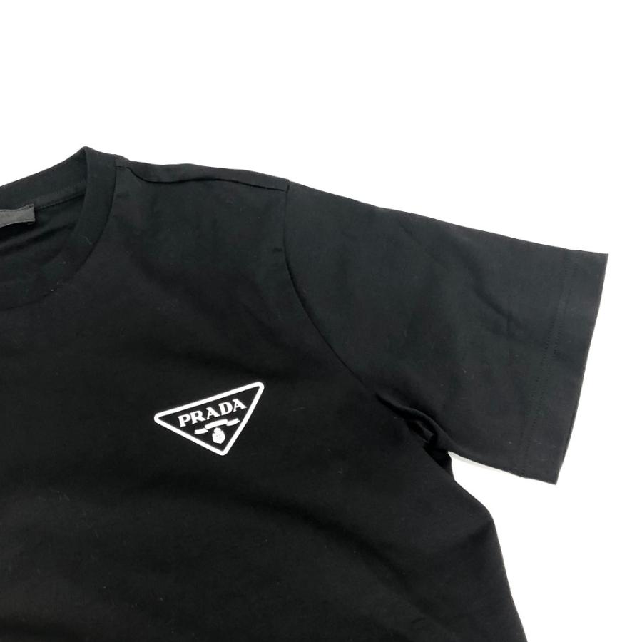 新品同様 PRADA プラダ UJN656 インターロック Tシャツ 半袖T 夏服 アパレル 半袖Ｔシャツ ブラック メンズ【中古】 | PRADA | 05