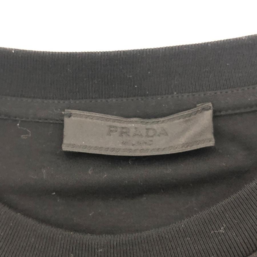 新品同様 PRADA プラダ UJN656 インターロック Tシャツ 半袖T 夏服 アパレル 半袖Ｔシャツ ブラック メンズ【中古】 | PRADA | 07