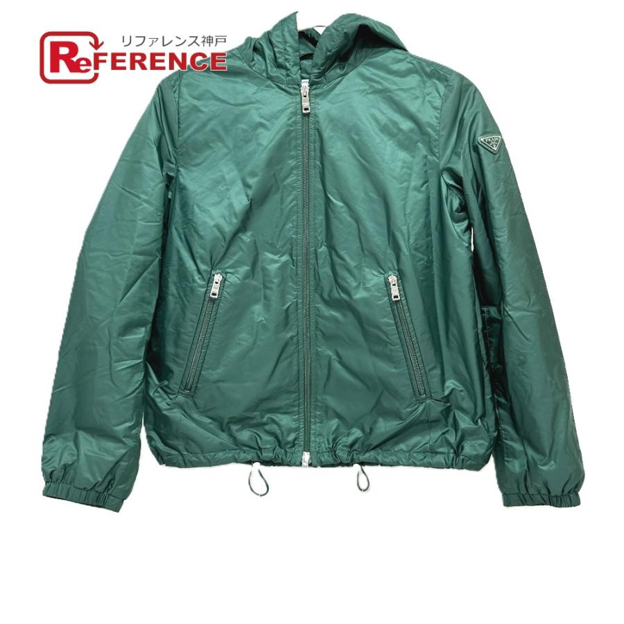 PRADA プラダ トライアングルプレート ジップアップ アパレル ジャケット グリーン レディース【中古】 | PRADA