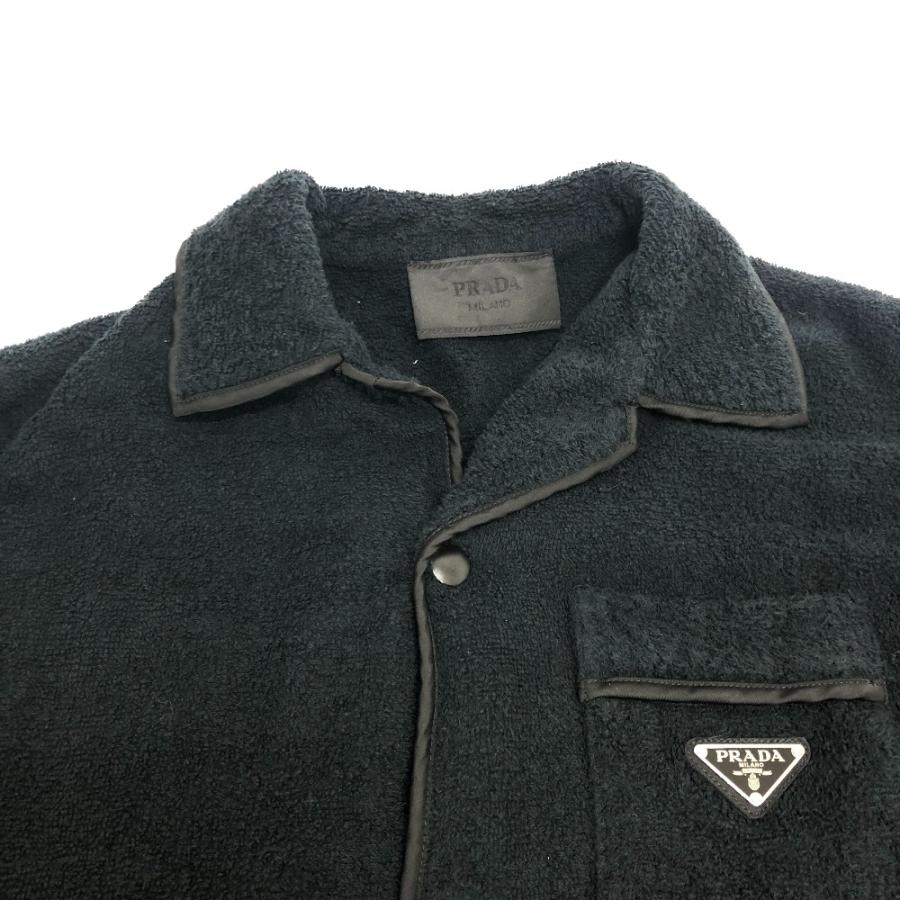 PRADA プラダ SC559 ロゴプレートコットンテリー パイル ボウリング 半袖T Tシャツ 半袖シャツ ブラック レディース【中古】 | PRADA | 02