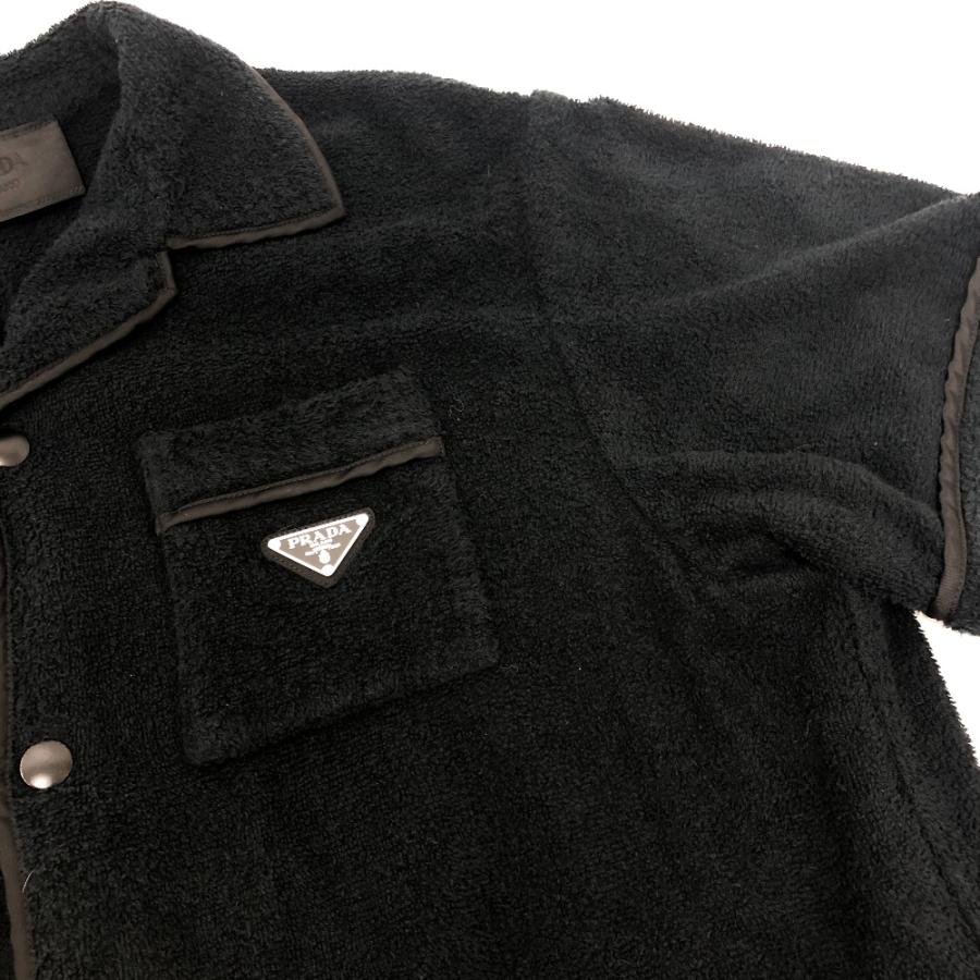 PRADA プラダ SC559 ロゴプレートコットンテリー パイル ボウリング 半袖T Tシャツ 半袖シャツ ブラック レディース【中古】 | PRADA | 04