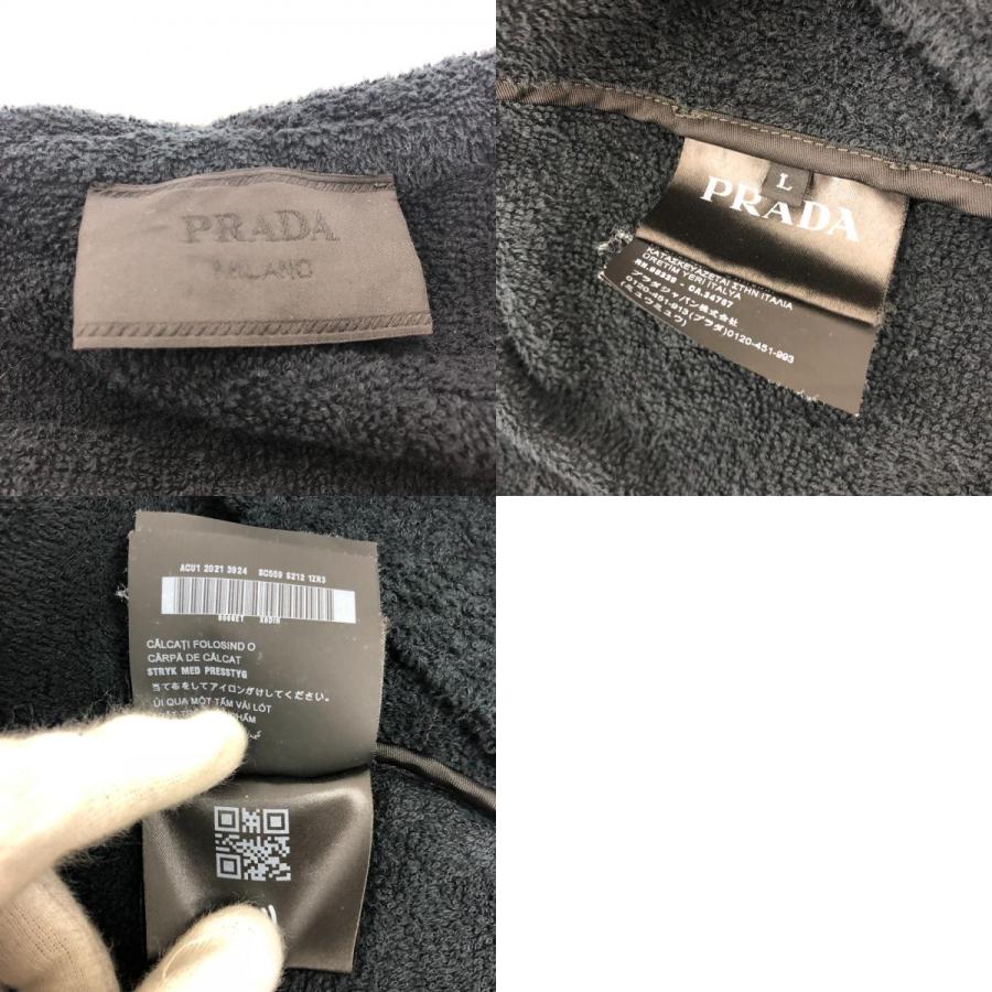 PRADA プラダ SC559 ロゴプレートコットンテリー パイル ボウリング 半袖T Tシャツ 半袖シャツ ブラック レディース【中古】 | PRADA | 09