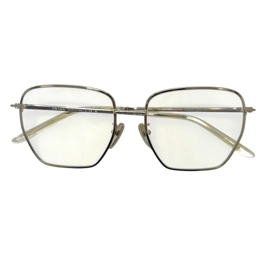 新品同様 PRADA プラダ VPRC51-D 多角形シェイプ ポリゴン メタルフレーム レディース 眼鏡  度付き 眼鏡 シルバー レディース【中古】 | PRADA | 02