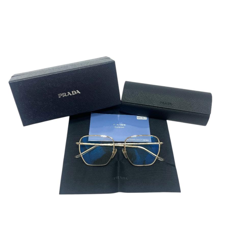 新品同様 PRADA プラダ VPRC51-D 多角形シェイプ ポリゴン メタルフレーム レディース 眼鏡  度付き 眼鏡 シルバー レディース【中古】 | PRADA | 08