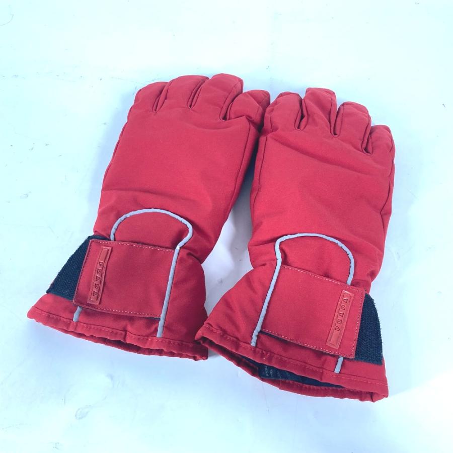 美品 PRADA プラダ ロゴ グローブ スポーツ  手袋 レッド メンズ【中古】 | PRADA | 01