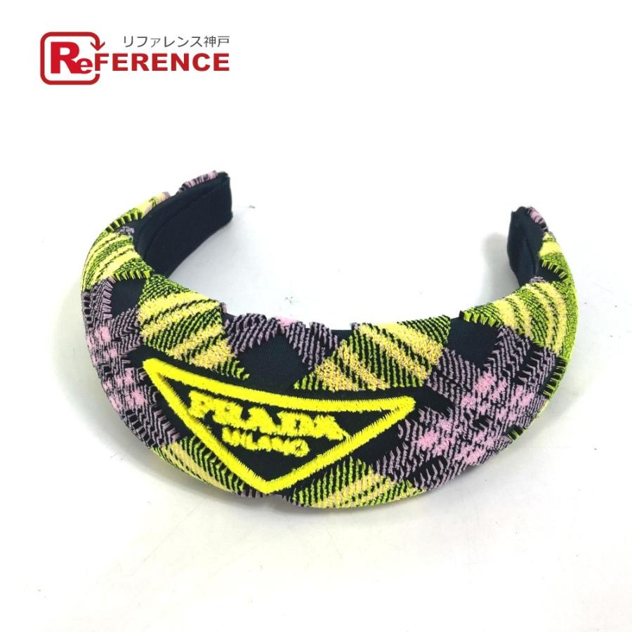 PRADA プラダ パイル トライアングルロゴ 三角ロゴ プレート ヘアアクセサリー ヘアバンド ヘッドバンド カチューシャ【中古】未使用 | PRADA