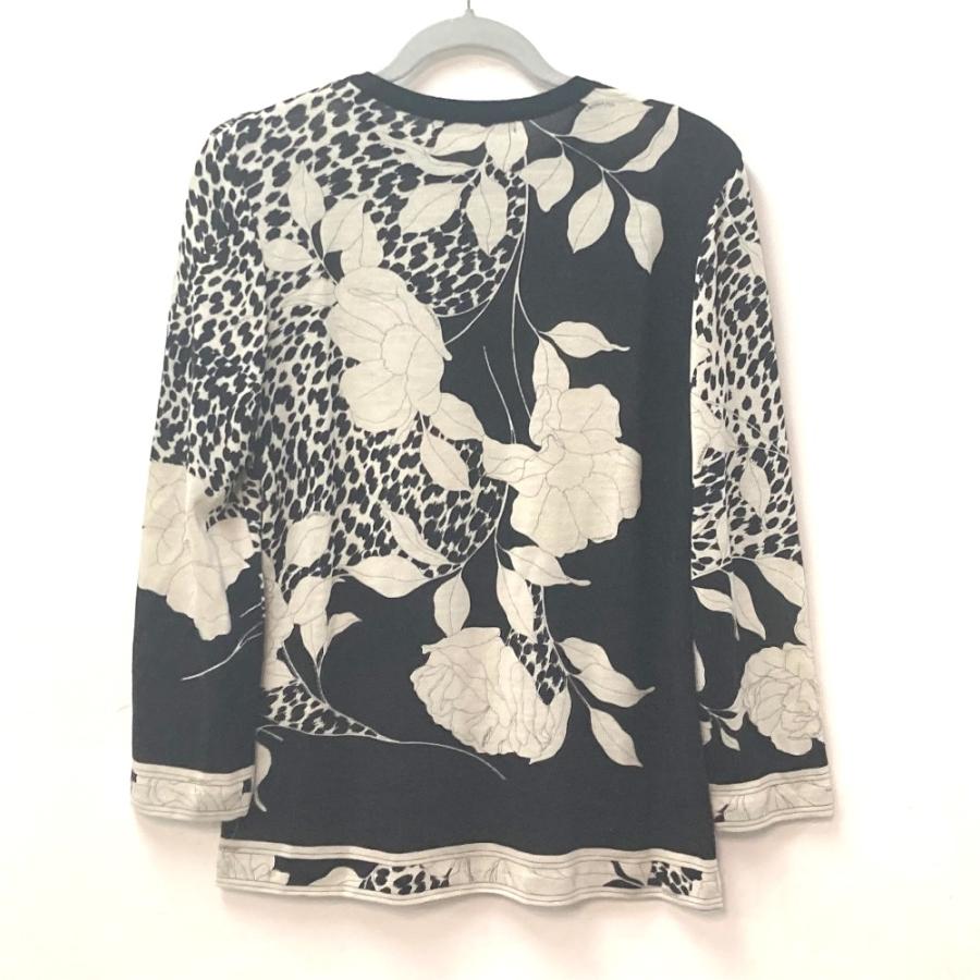 LEONARD レオナール トップス アパレル 花柄 フラワー 長袖 セーター ニット ウール ブラック レディース【中古】 | LEONARD | 01