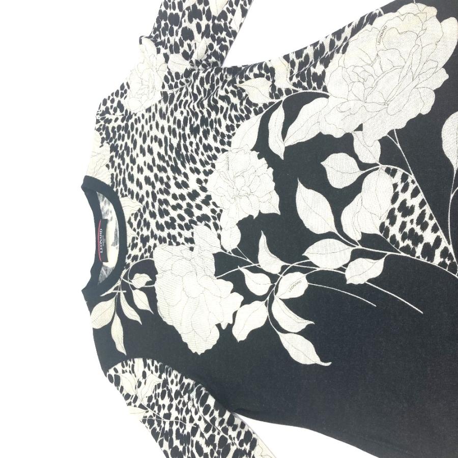 LEONARD レオナール トップス アパレル 花柄 フラワー 長袖 セーター ニット ウール ブラック レディース【中古】 | LEONARD | 02