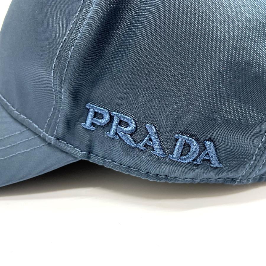 美品 PRADA プラダ 2HC274 ロゴ刺繍 ベースボール キャップ 帽子 ナイロン ユニセックス ブルーグレー  :13343-19927-10:リファレンス コレクション 通販 