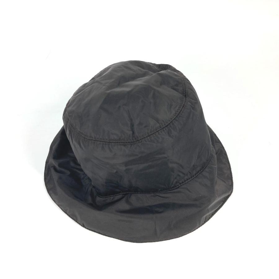 PRADA プラダ ロゴ ハット帽 帽子 バケットハット ボブハット ハット ブラック レディース【中古】 | PRADA | 05