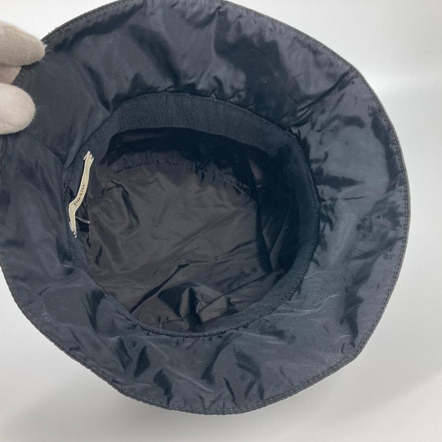 PRADA プラダ ロゴ ハット帽 帽子 バケットハット ボブハット ハット ブラック レディース【中古】 | PRADA | 06