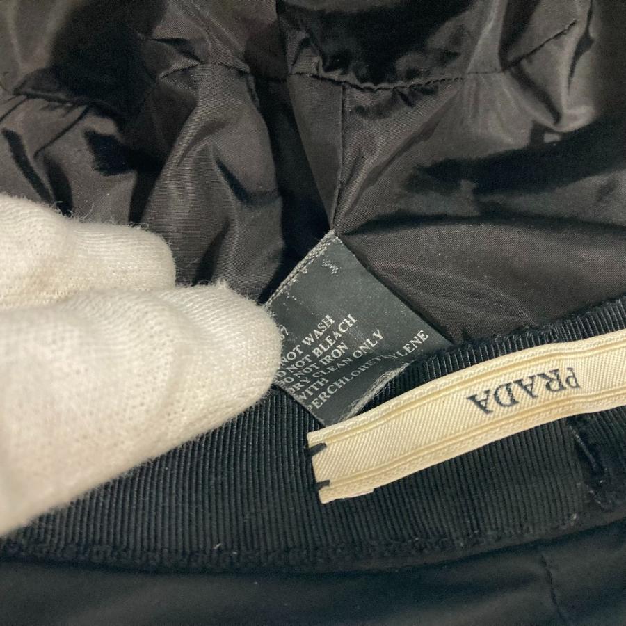 PRADA プラダ ロゴ ハット帽 帽子 バケットハット ボブハット ハット ブラック レディース【中古】 | PRADA | 08