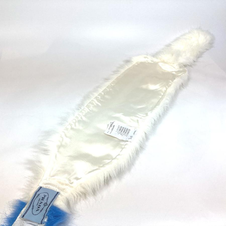 PRADA プラダ P7469 ファー ストール バイカラー ティペット マフラー フェイクファー ブルー×ホワイト レディース【中古】 | PRADA | 02