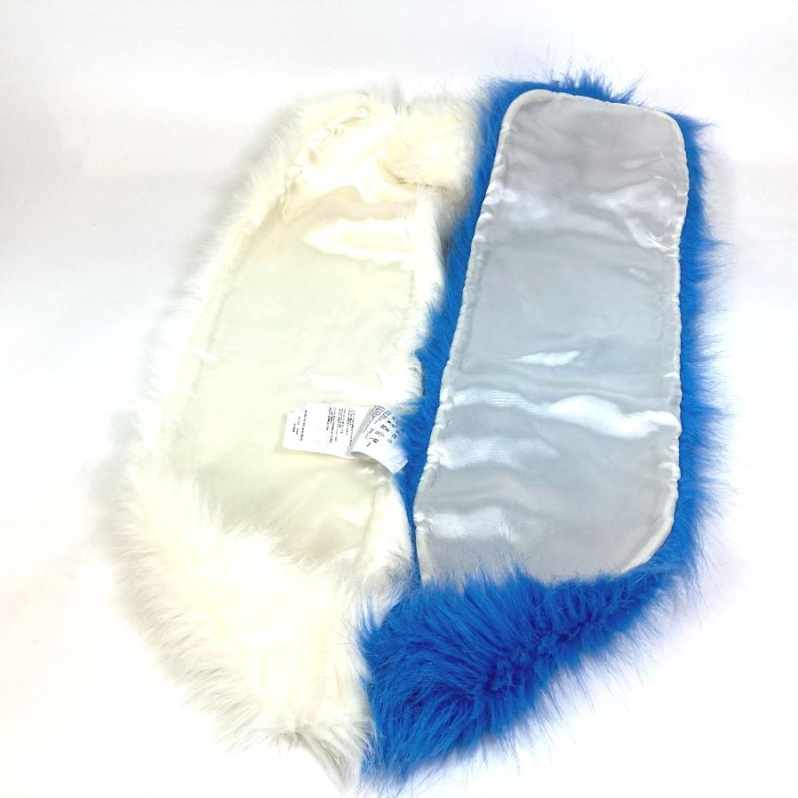 PRADA プラダ P7469 ファー ストール バイカラー ティペット マフラー フェイクファー ブルー×ホワイト レディース【中古】 | PRADA | 03
