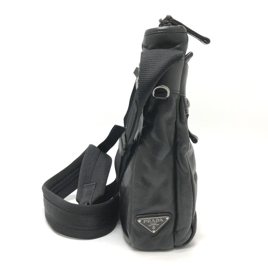 PRADA プラダ 2VH022 メッセンジャー ショルダーバッグ ブラック メンズ【中古】 | PRADA | 02