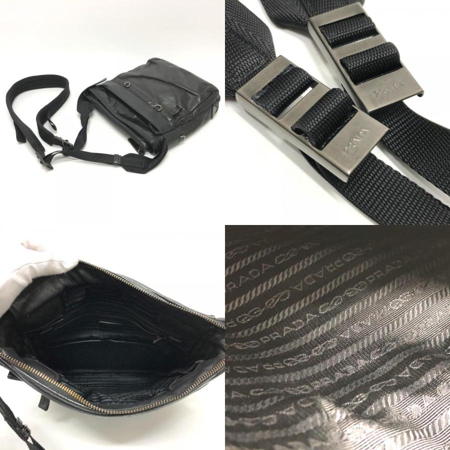PRADA プラダ 2VH022 メッセンジャー ショルダーバッグ ブラック メンズ【中古】 | PRADA | 08