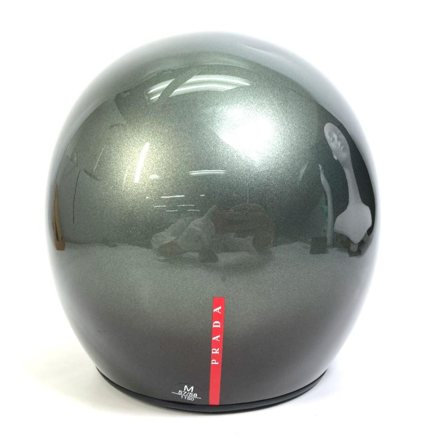 PRADA プラダ 4AH003 SUOMYコラボ スポーツ CASCO MOTO SFUM  帽子 メタリック ヘルメット プラスチック シルバー メンズ【中古】 | PRADA | 03