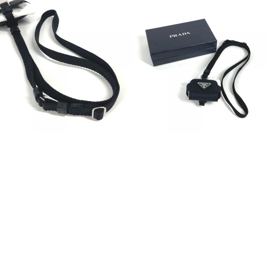 未使用に近い PRADA イヤホンケース 三角プレート サフィアーノレザー 中古・古着通販】PRADA (プラダ) サフィアーノレザー イヤフォン