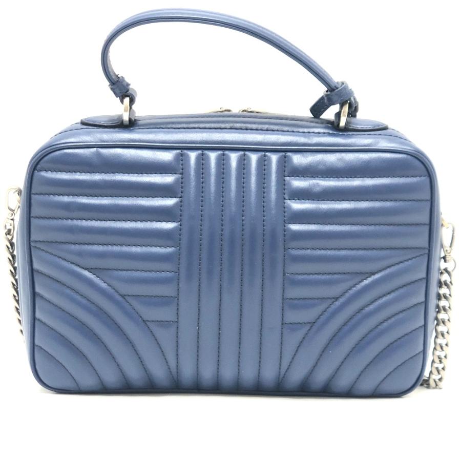 PRADA プラダ 1BH119 ダイアグラム カバン 2WAY ショルダーバッグ チェーン ハンドバッグ ブルー レザー レディース【中古】 | PRADA | 01