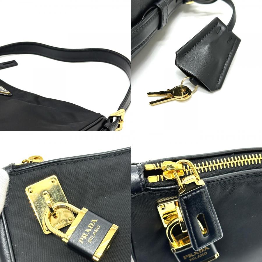 PRADA プラダ 1BC232 エメ テスート ワンショルダー カバン 肩掛け ショルダーバッグ ブラック レディース【中古】 | PRADA | 07