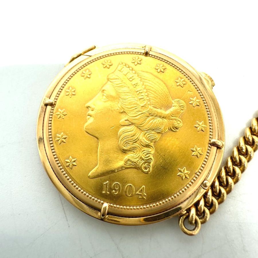 PIAGET ピアジェ アメリカ リバティヘッド 20＄10ドルコイン金貨 手巻き K18金無垢 懐中時計 ゴールド メンズ【中古】 | PIAGET | 01