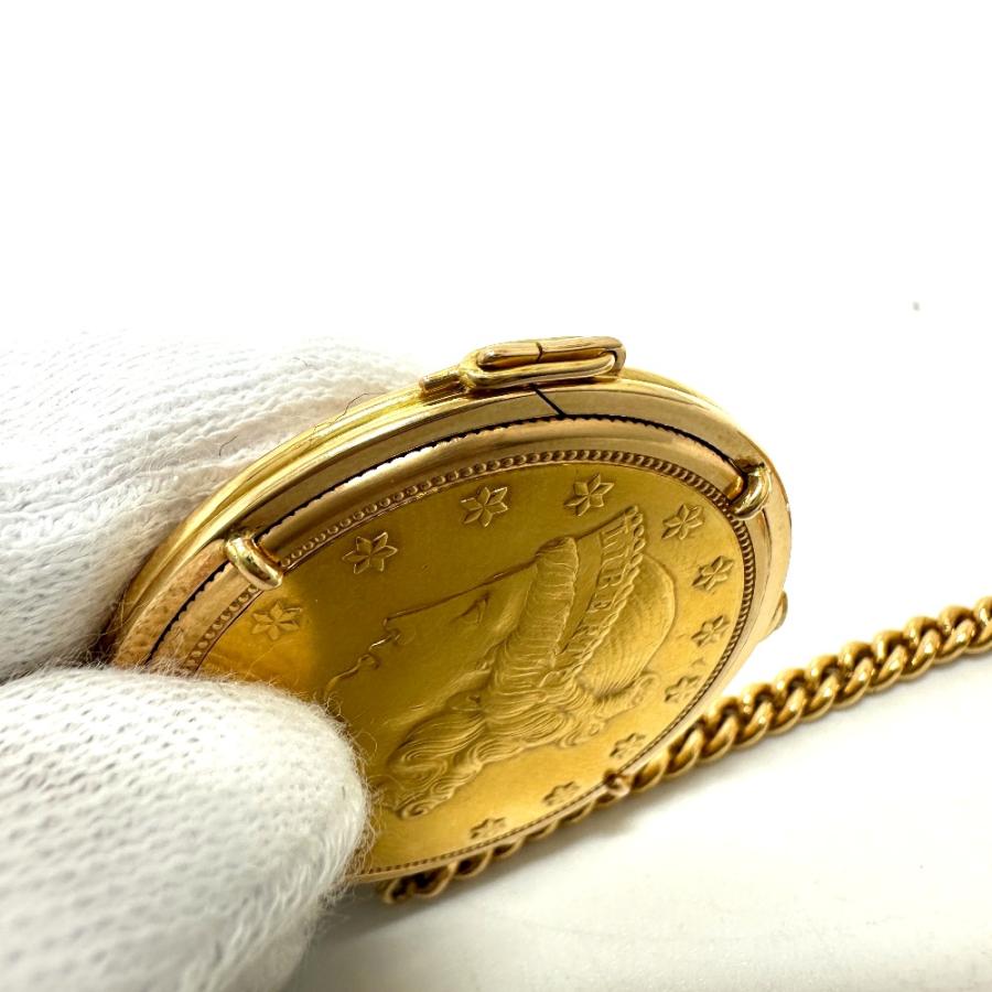 PIAGET ピアジェ アメリカ リバティヘッド 20＄10ドルコイン金貨 手巻き K18金無垢 懐中時計 ゴールド メンズ【中古】 | PIAGET | 06