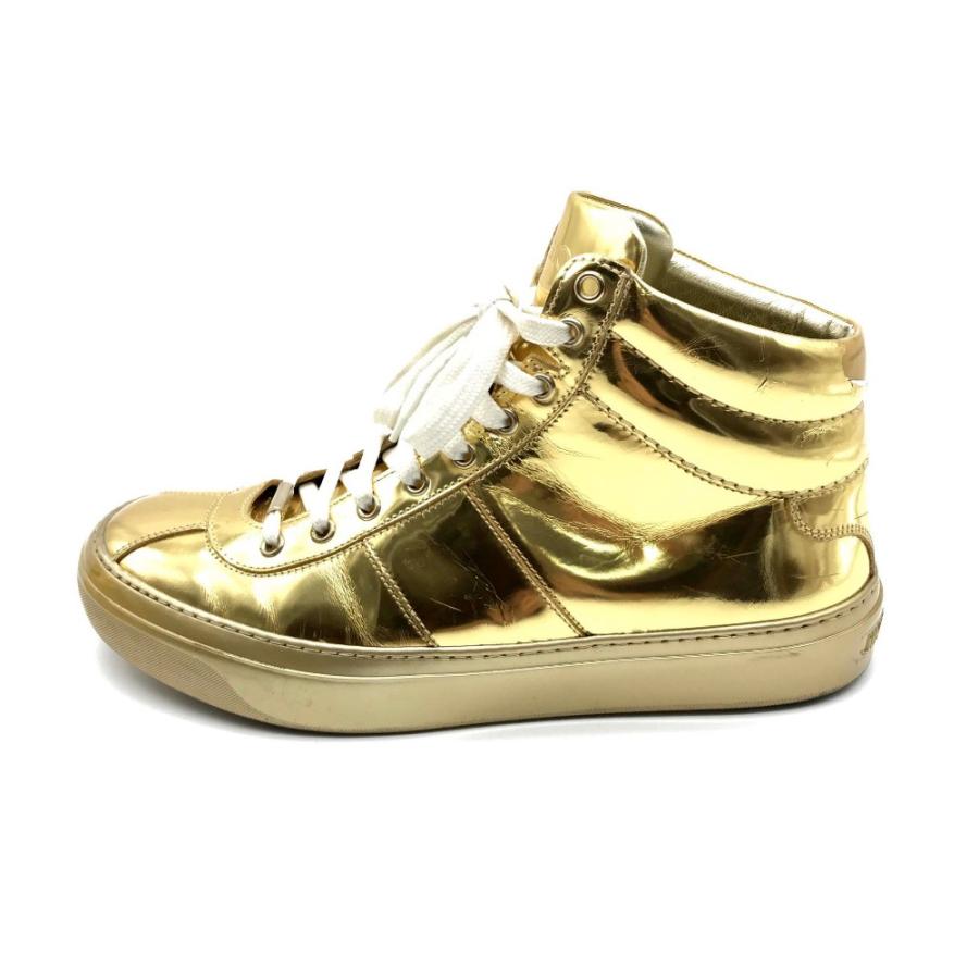 JIMMY CHOO ジミーチュウ シューズ メタリック ハイカットスニーカー 