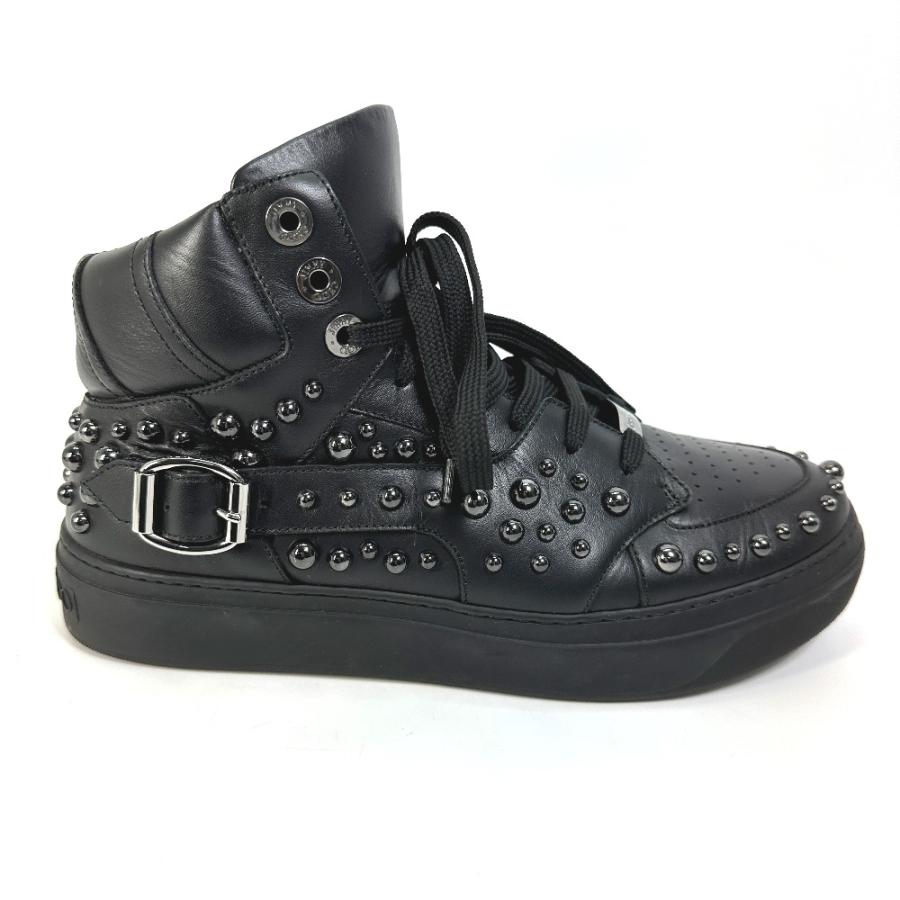 JIMMY CHOO ジミーチュウ レザーシューズ スタッズ 紐 ハイカット 靴 