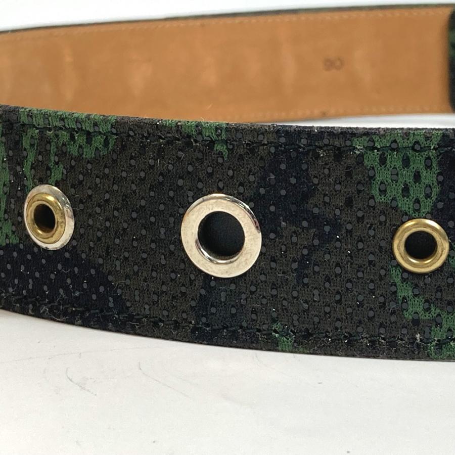 新品同様 JIMMY CHOO ジミーチュウ 総柄 ファッション小物 ボトムス用ベルト バックル ベルト カモフラージュ グリーン メンズ【中古】 |  | 03