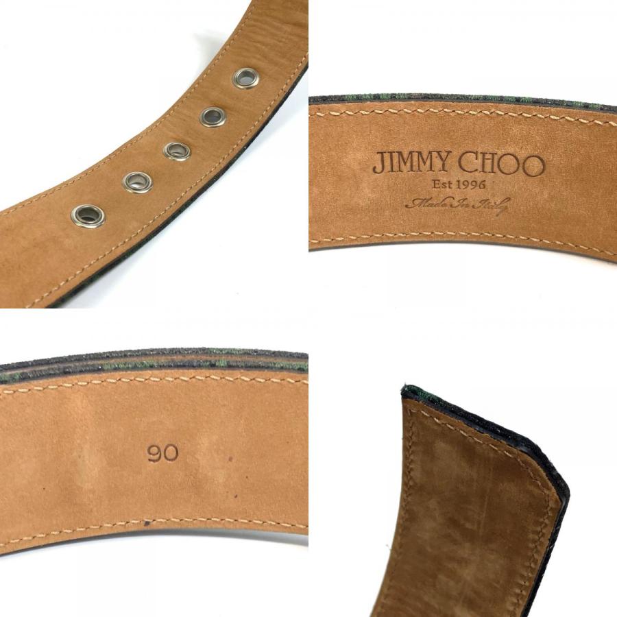 新品同様 JIMMY CHOO ジミーチュウ 総柄 ファッション小物 ボトムス用ベルト バックル ベルト カモフラージュ グリーン メンズ【中古】 |  | 09