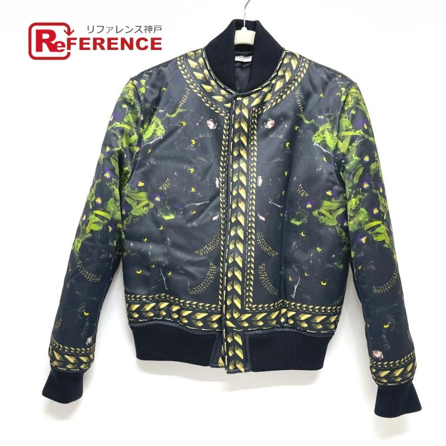 Givenchy ジバンシー 花柄 黒豹 ボンバージャケット ボンバージャケット ブルゾン ジャンバー レディース ブルゾンジャケット レーヨン レディース 中古 系 14 リファレンス コレクション