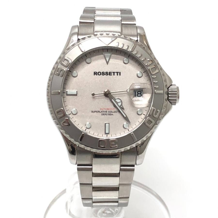 ROSSETTI ロセッティ SUPERLATIVE COLLECTION デイト 自動巻き ウォッチ 時計 回転ベゼル 腕時計 シルバー メンズ【中古】 |  | 01