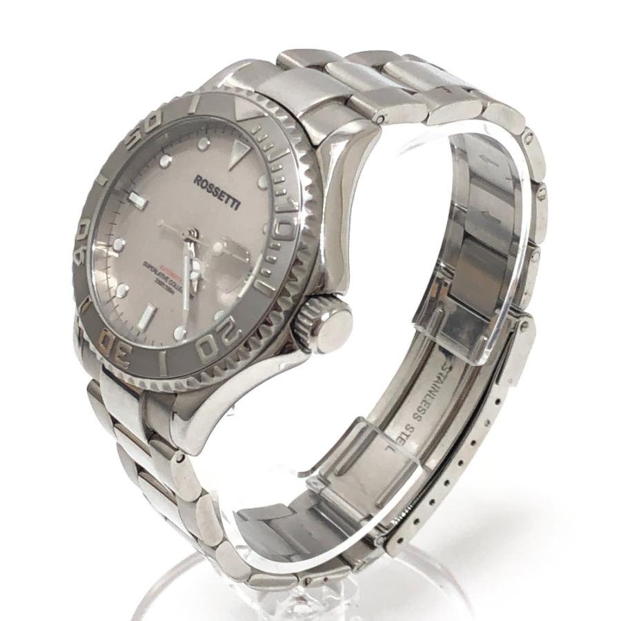 ROSSETTI ロセッティ SUPERLATIVE COLLECTION デイト 自動巻き ウォッチ 時計 回転ベゼル 腕時計 シルバー メンズ【中古】 |  | 02