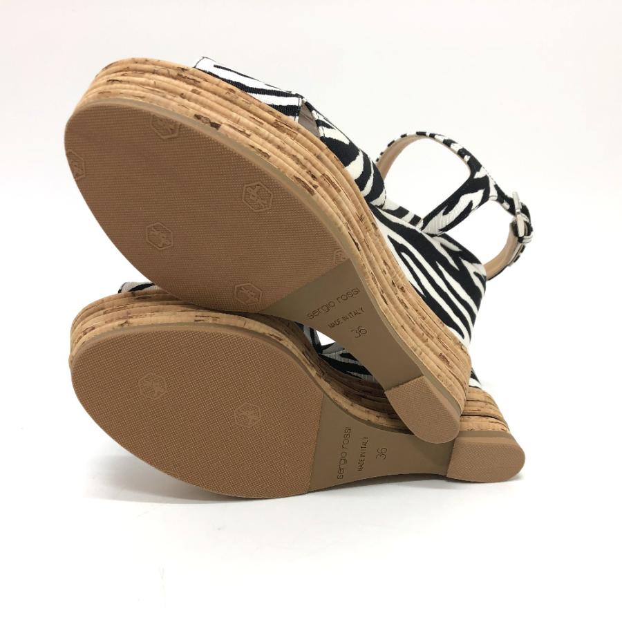 【新品未使用】Sergio Rossi セルジオロッシウェッジサンダル 37.5 Sergio rossi（セルジオロッシ） 未使用 ゼブラ ウェッジソール