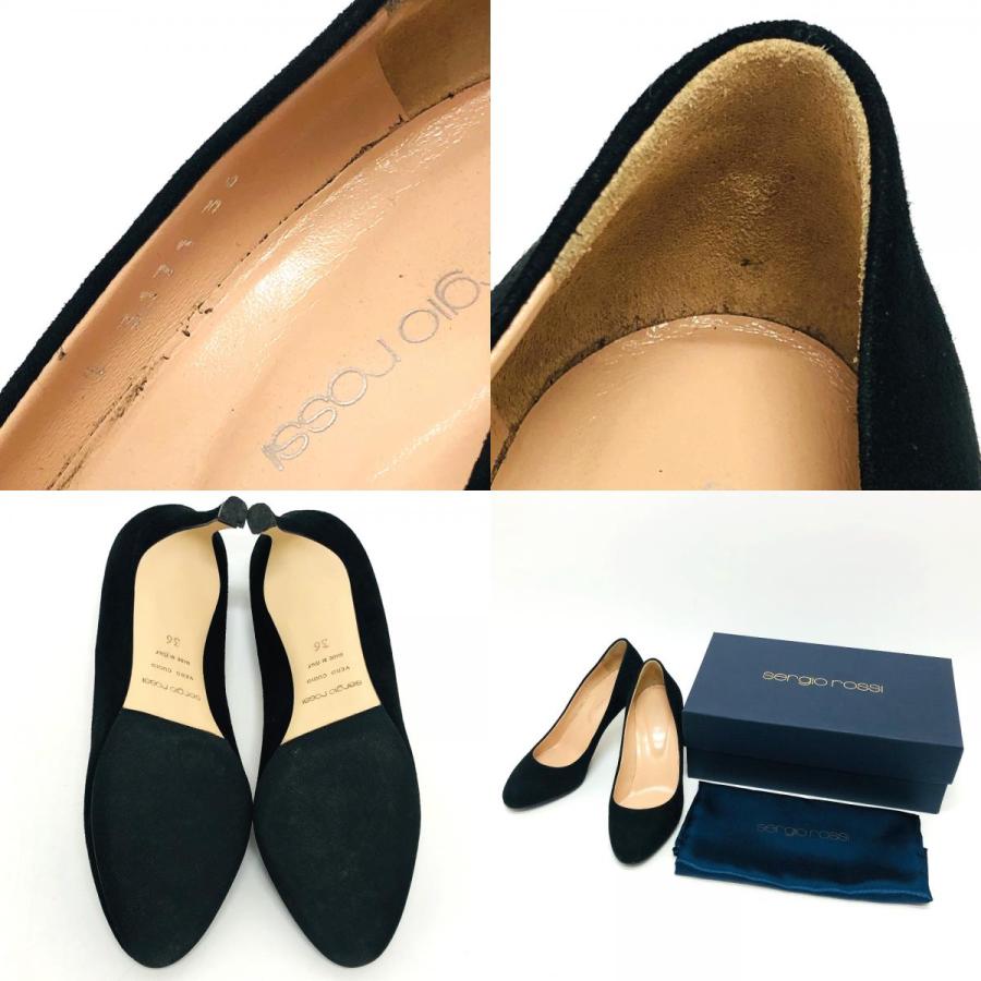 Sergio rossi 美品 Rossi セルジオロッシ 靴 アーモンドトゥ ヒール  