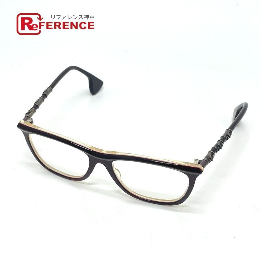 Chrome Hearts 伊達メガネ Hearts クロムハーツ 度入り クロスモチーフ Head Frost 眼鏡 ボルドー シルバー ファッション メンズ 中古 2 リファレンス コレクション