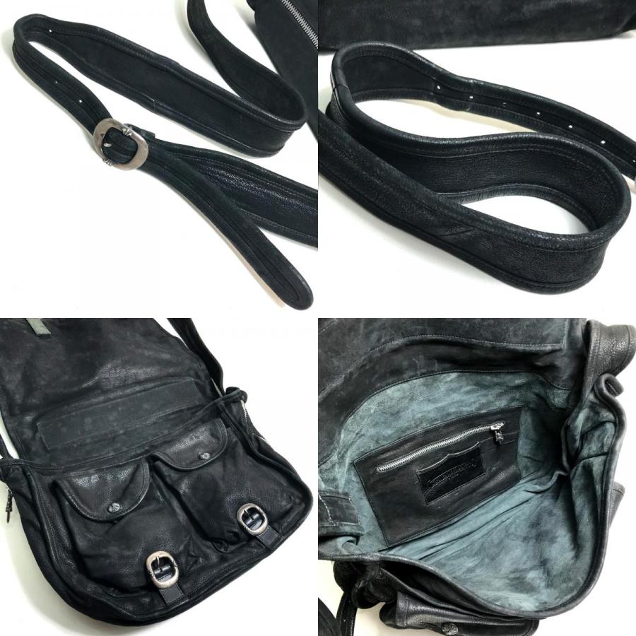 CHROME HEARTS クロムハーツ ラージ デストロイレザー メッセンジャー 