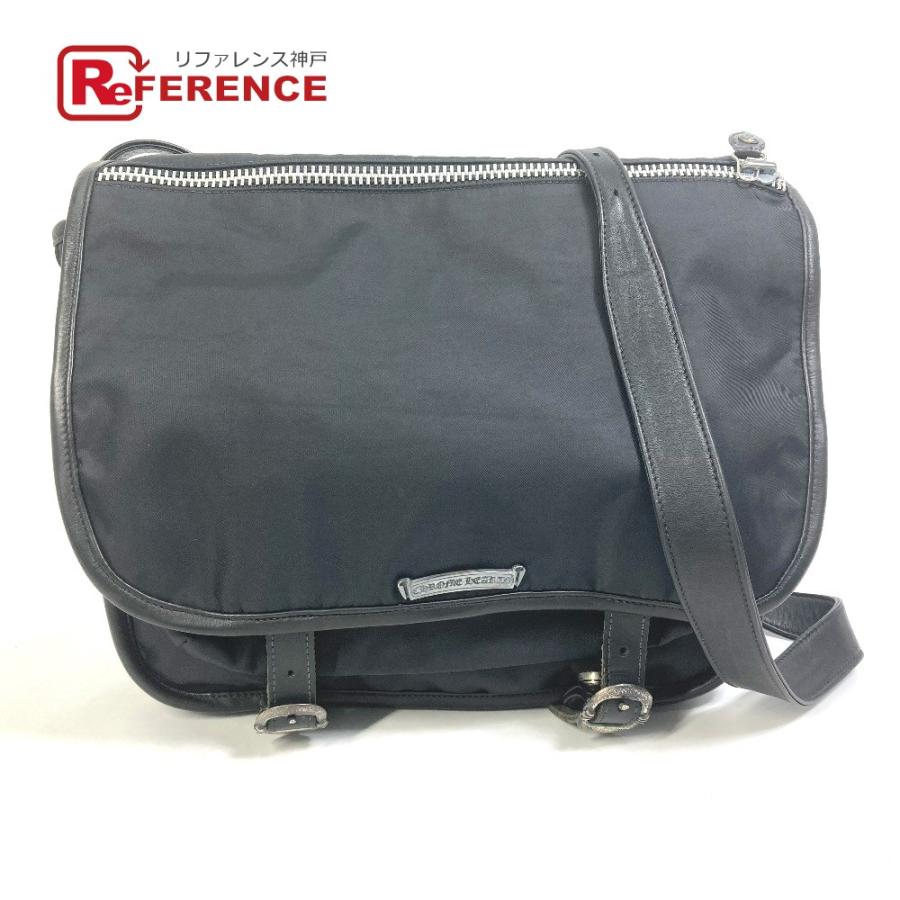 クロムハーツ 黒 ナイロン レザー ガンスリンガー メッセンジャーバッグ