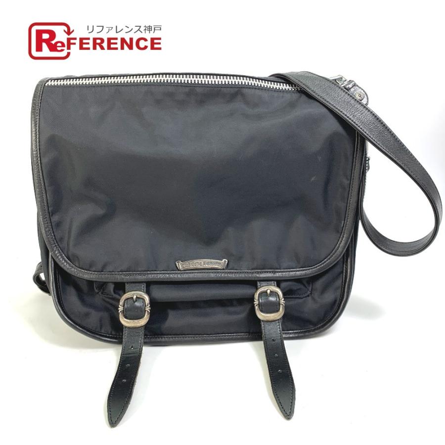 クロムハーツ 黒 ナイロン レザー ガンスリンガー メッセンジャーバッグ