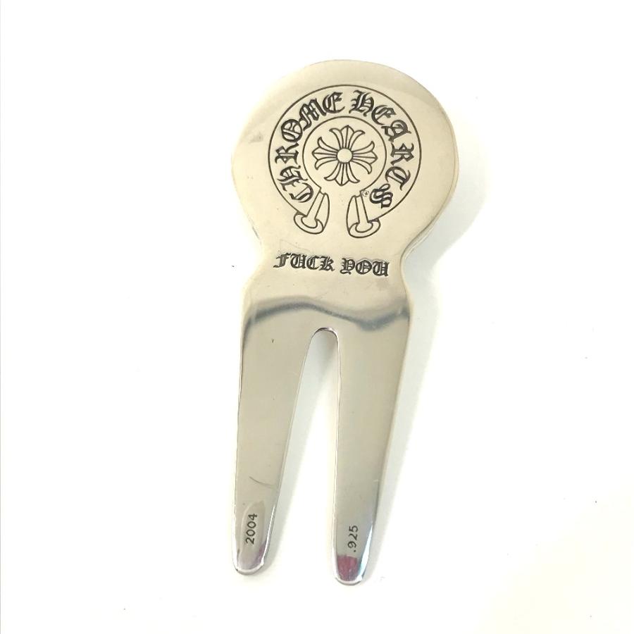CHROME HEARTS クロムハーツ ロゴ グリーンフォーク ホースシュー スポーツ  ゴルフ 雑貨 シルバー メンズ【中古】 |  | 01