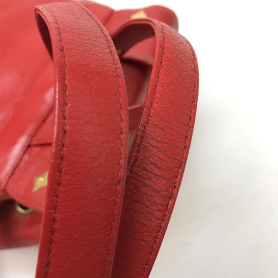 MCM エム・シー・エム リュックサック バックパック ロゴプレート タウンユース リュック・デイパック レザー レッド | MCM | 08