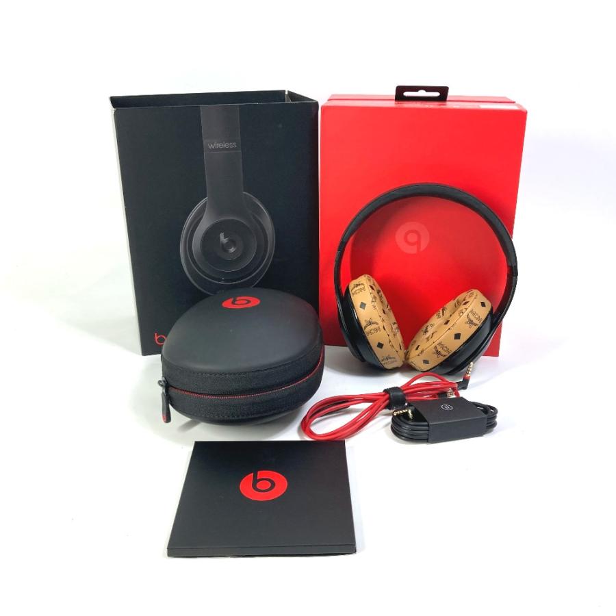 MCM エムシーエム Beats ビーツ ワイヤレス ヘッドフォン ケース付き ロゴ ヴィセトス イヤフォン ヘッドフォン ブラウン メンズ【中古】の画像
